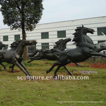 Cobre al aire libre escultura-soaring caballos